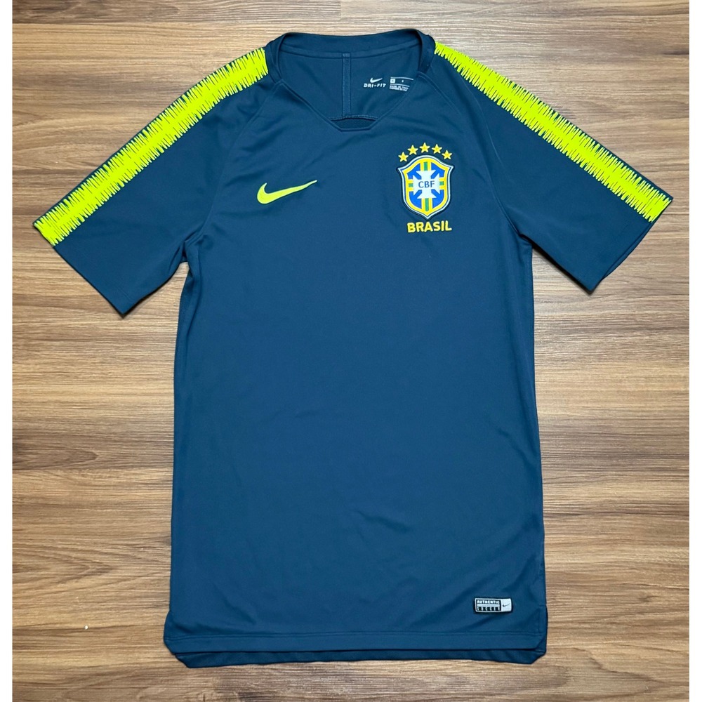 Nike Brazil CBF Breathe Squad Training Soccer Jersey Navy (893278-454) Sz S